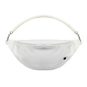 BearPaw Ivory Nylon Fanny Pack with Coiled Removable Shoulder Strap